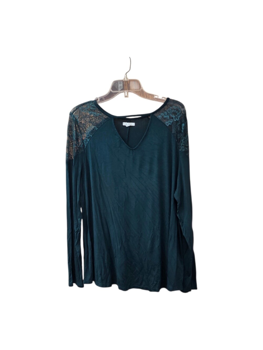 Maurices dark green lace longsleeve shirt